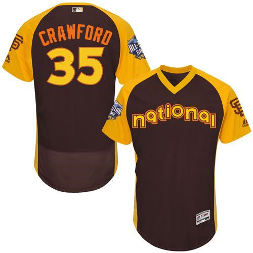 San Francisco Giants 35 Brandon Crawford Brown Flexbase Authentic Collection 2016 All-Star National League Baseball jerseys