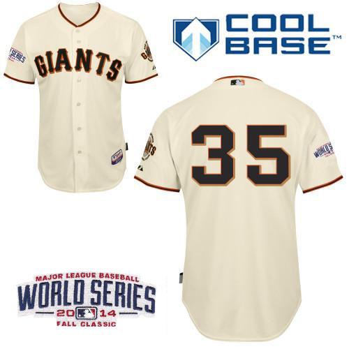 San Francisco Giants 35 Brandon Crawford Cream 2014 World Series Patch Stitched MLB Baseball Jersey