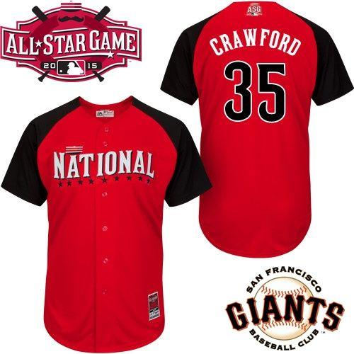 San Francisco Giants 35 Brandon Crawford Red 2015 All-Star National League Baseball Jersey