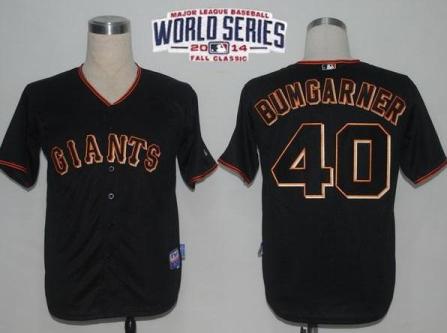 San Francisco Giants 40 Madison Bumgarner Black 2014 World Series Patch Stitched MLB Baseball Jersey