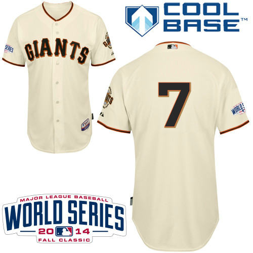 San Francisco Giants 7 blanco cream mlb jerseys 2014 World Series PATCH