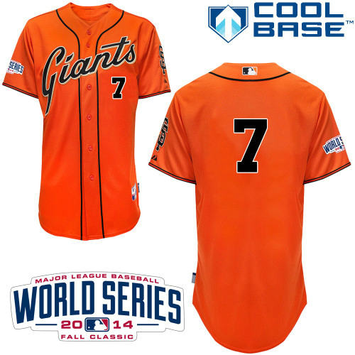 San Francisco Giants 7 blanco orange mlb jerseys 2014 World Series PATCH