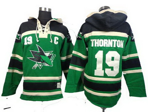 San Jose Sharks #19 Joe Thornton green Hoody