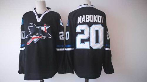 San Jose Sharks #20 nabokov black 2017-2018 season jerseys