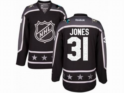 San Jose Sharks #31 Martin Jones Black Pacific Division 2017 All-Star NHL Jersey