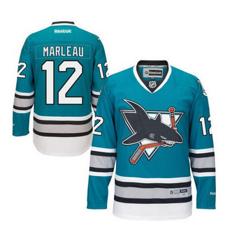 San Jose Sharks 12 Patrick Marleau Teal 25th Anniversary NHL Jersey