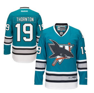 San Jose Sharks 19 Joe Thornton Teal 25th Anniversary NHL Jersey