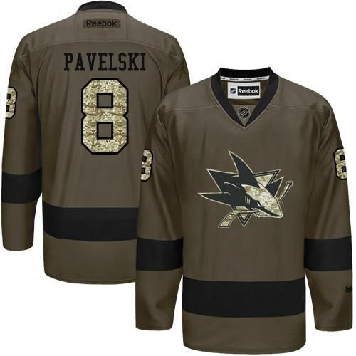 San Jose Sharks 8 Joe Pavelski Green Salute to Service NHL Jersey