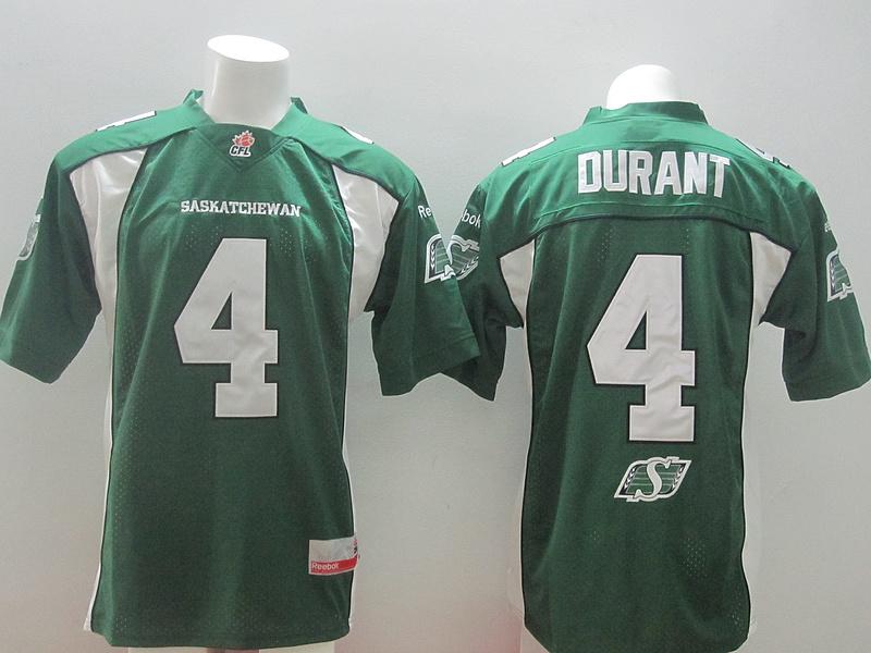 Saskatchewan Roughriders 4 Darian Durant Green Stitched CFL Jersey