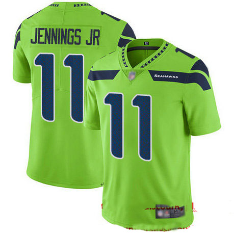 Seahawks #11 Gary Jennings Jr. Green Men's Stitched Football Limited Rush Jersey