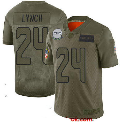 Seahawks #24 Marshawn Lynch Camo Youth Stitched Football Limited 2019 Salute to Service Jersey