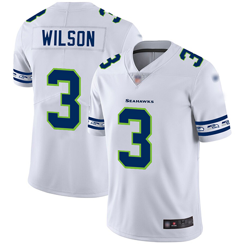 Seahawks #3 Russell Wilson White Men's Stitched Football Limited Team Logo Fashion Jersey