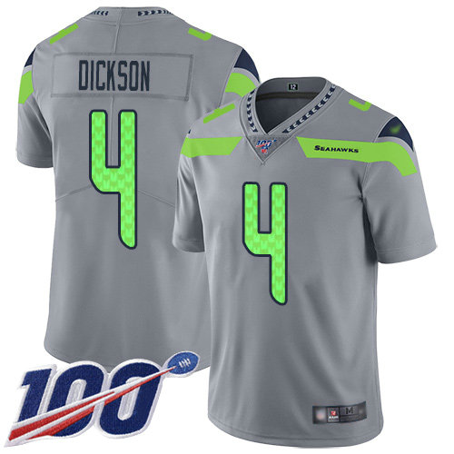 Seahawks #4 Michael Dickson Gray Men's Stitched Football Limited Inverted Legend 100th Season Jersey