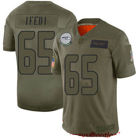 Seahawks #65 Germain Ifedi Camo Men's Stitched Football Limited 2019 Salute To Service Jersey