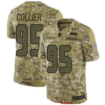 Seahawks #95 L.J. Collier Camo Men's Stitched Football Limited 2018 Salute To Service Jersey