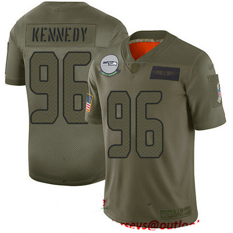 Seahawks #96 Cortez Kennedy Camo Men's Stitched Football Limited 2019 Salute To Service Jersey