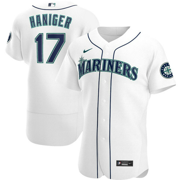 Seattle Mariners #17 Mitch Haniger Men's Nike White Home 2020 Authentic Player MLB Jersey