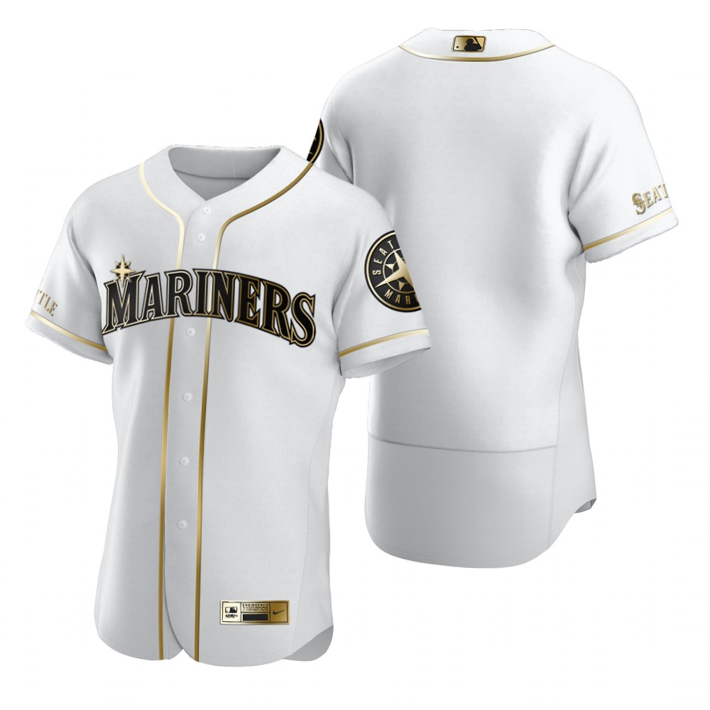 Seattle Mariners Blank White Nike Men's Authentic Golden Edition MLB Jersey