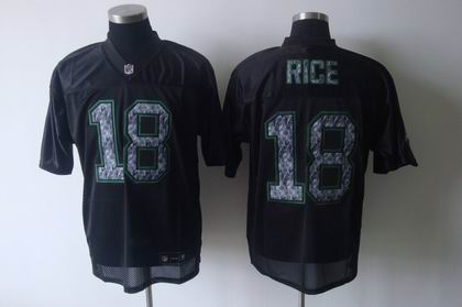 Seattle Seahawks #18 Sidney Rice BLACK SIDELINE UNITED jerseys