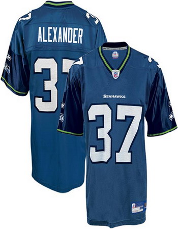 Seattle Seahawks #37 Shaun Alexander Blue
