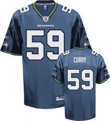 Seattle Seahawks #59 Aaron Curry Team Navy blue Color Jersey