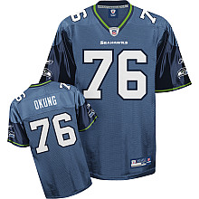 Seattle Seahawks #76 Russell Okung Team Color Jerseys Navy blue