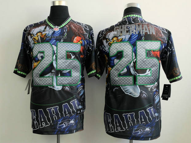 Seattle Seahawks 25 Richard Sherman Fanatical Version NFL Jerseys