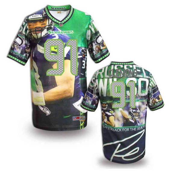 Seattle Seahawks 91 Chris Clemons stitched fashion NFL jerseys(11)