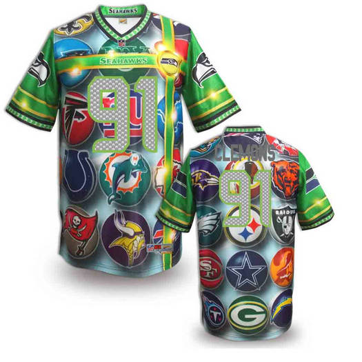 Seattle Seahawks 91 Chris Clemons stitched fashion NFL jerseys(5)