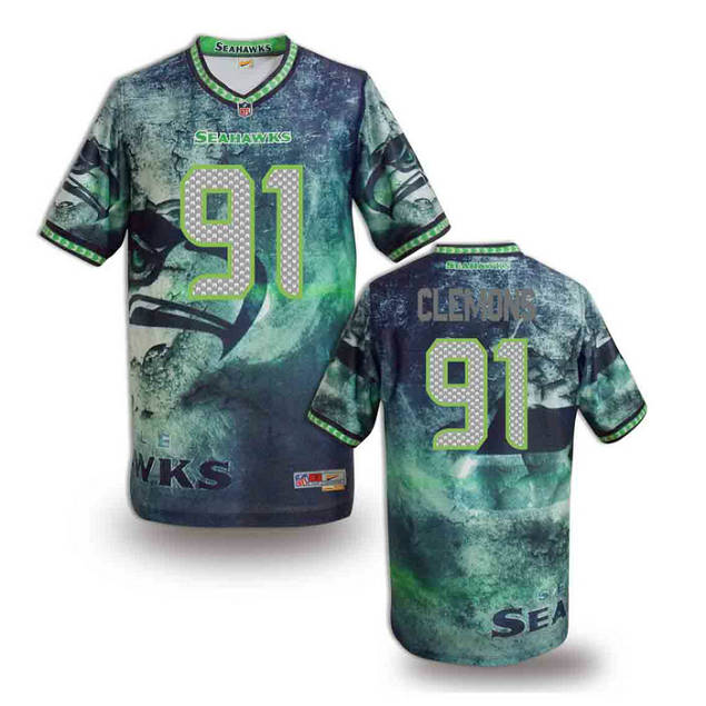 Seattle Seahawks 91 Chris Clemons stitched fashion NFL jerseys(7)