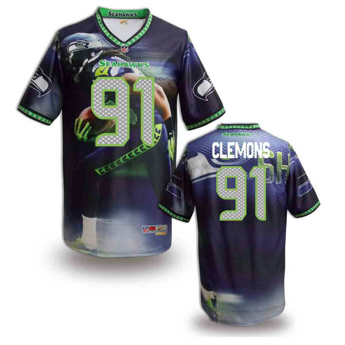 Seattle Seahawks 91 Chris Clemons stitched fashion NFL jerseys