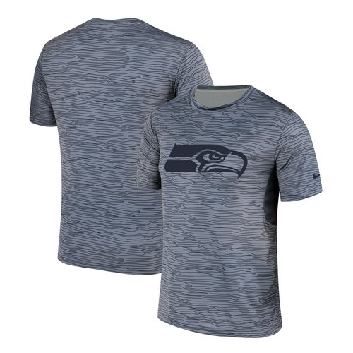 Seattle Seahawks Nike Gray Black Striped Logo Performance T-Shirt