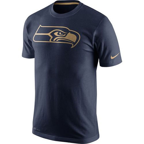 Seattle Seahawks Nike Navy Championship Drive Gold Collection Performance T-Shirt