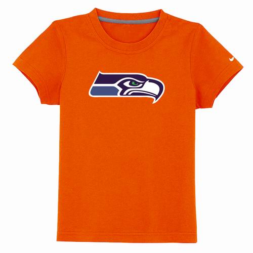 Seattle Seahawks Sideline Legend Authentic Logo Youth T-Shirt Orange