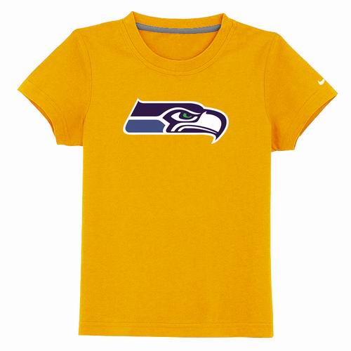 Seattle Seahawks Sideline Legend Authentic Logo Youth T-Shirt Yellow