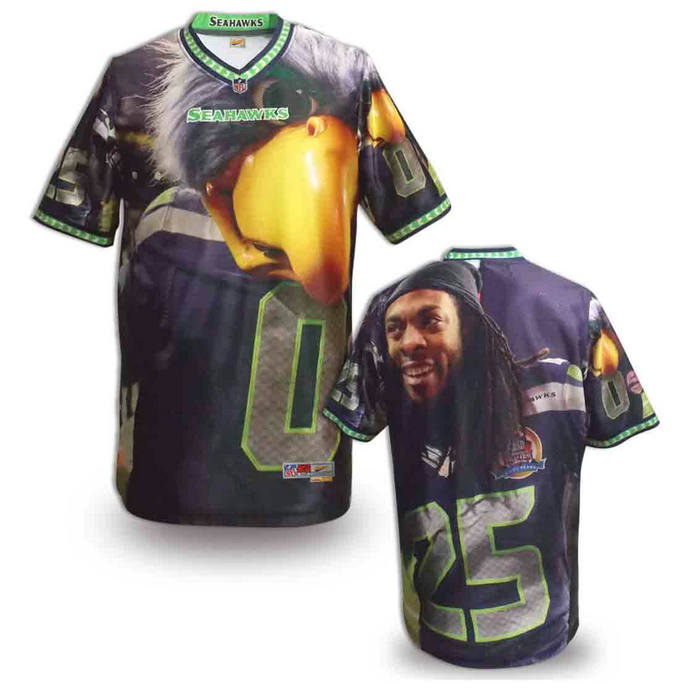 Seattle Seahawks blank fashion NFL jerseys(14)