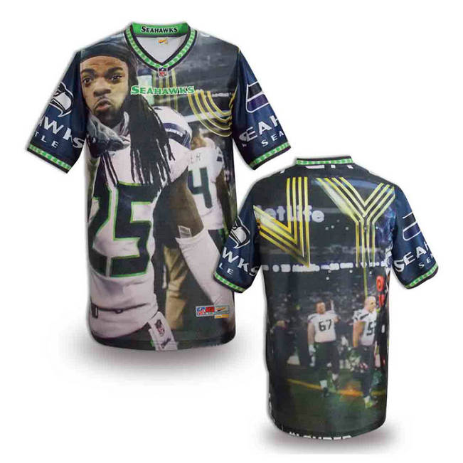 Seattle Seahawks blank fashion NFL jerseys(3)