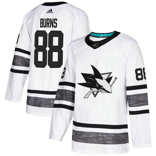 Sharks #88 Brent Burns White Authentic 2019 All-Star Stitched Hockey Jersey