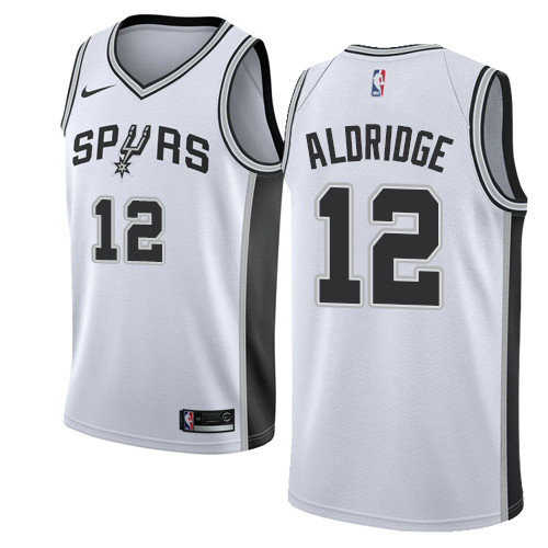 Spurs #12 LaMarcus Aldridge White Women's Basketball Swingman Association Edition Jersey