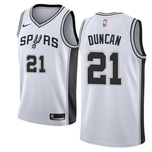 Spurs #21 Tim Duncan White Women's Basketball Swingman Association Edition Jersey