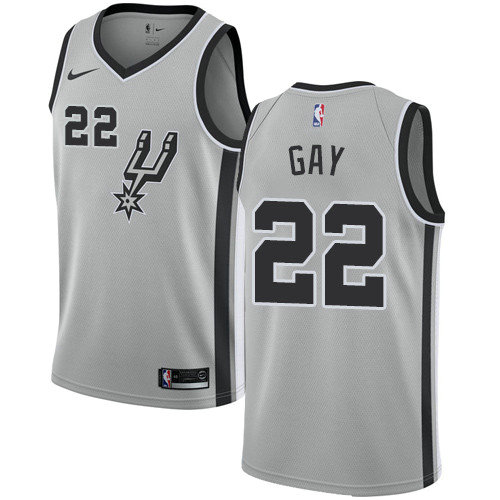 Spurs #22 Rudy Gay Silver Women's Basketball Swingman Statement Edition Jersey