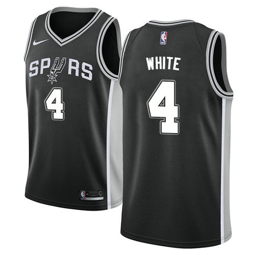 Spurs #4 Derrick White Black Basketball Swingman Icon Edition Jersey