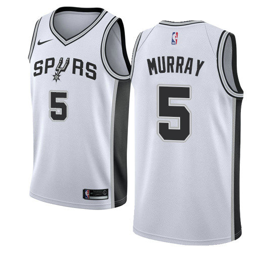 Spurs #5 Dejounte Murray White Women's Basketball Swingman Association Edition Jersey
