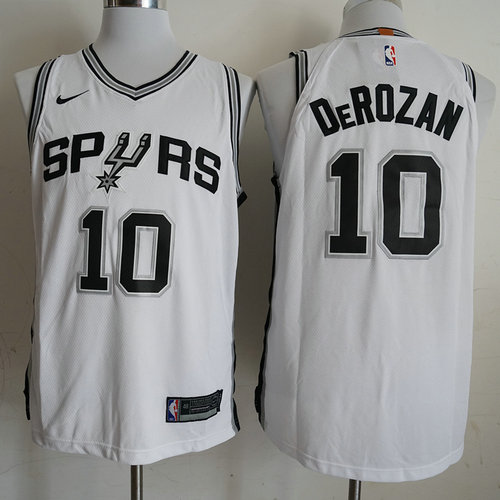 Spurs 10 DeMar DeRozan White 2018 19 Nike Authentic Jersey