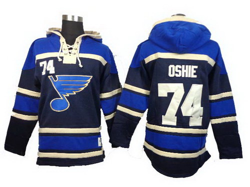 St. Louis Blues #74 TJ Oshie blue black hoody