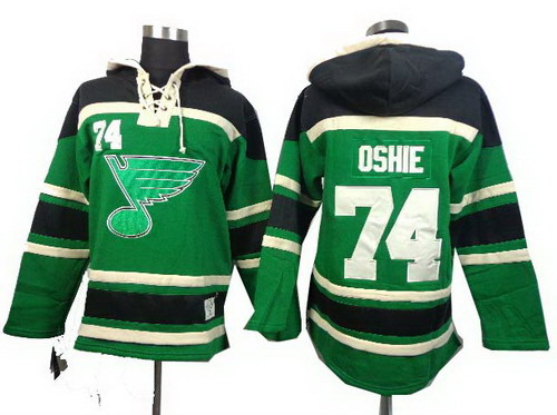 St. Louis Blues #74 TJ Oshie green black hoody