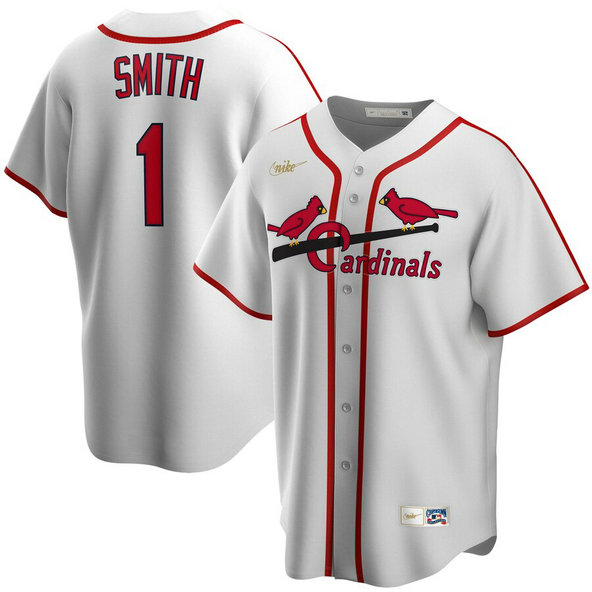 St. Louis Cardinals #1 Ozzie Smith Nike Home Cooperstown Collection Player MLB Jersey White
