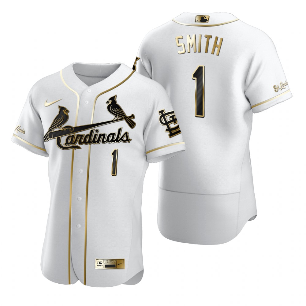 St. Louis Cardinals #1 Ozzie Smith White Nike Men's Authentic Golden Edition MLB Jersey
