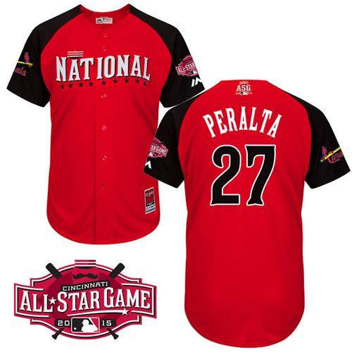 St. Louis Cardinals 27 Jhonny Peralta Red 2015 All-Star National League Baseball jersey