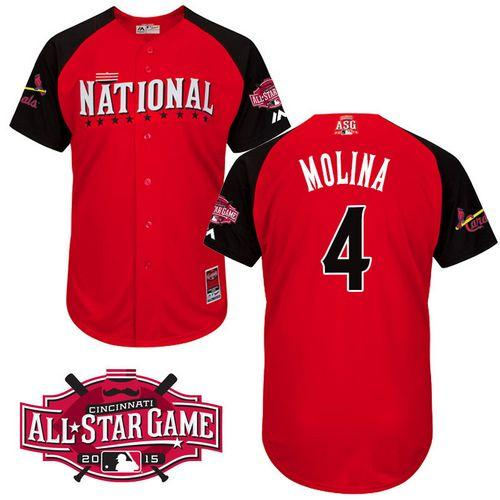 St. Louis Cardinals 4 Yadier Molina Red 2015 All-Star National League Baseball jersey